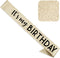 CORRURE 'It's My Birthday' Sash Glitter with Black Foil - Gold Glitter Birthday Sash for Women and Men - Happy Birthday Sash for Girls, Sweet 16, ...