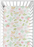Sweet Jojo Designs Blush Pink, Mint and White Watercolor Rose Baby or Toddler Fitted Crib Sheet for Butterfly Floral Collection...