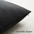 GIGIZAZA Black Velvet Pillow Covers 24x24,Decorative Square Throw Pillows Modern Covers Big Solid Living Room Pillow Cases for Couch Pack of 2...