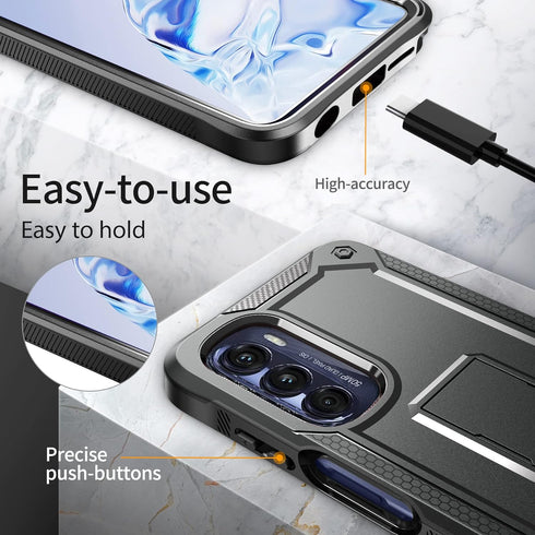 URBANITE for Motorola Moto G Stylus 5G (2022) Case, Military Grade Rugged Shockproof Protective Cover with Screen Protector and Kickstand (Black)...