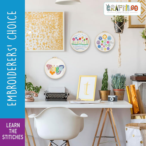 CRAFTILOO Embroidery Kit for Beginners Cross Stitch Kits for Beginners Needlepoint kits for Adults Embroidery kits for Adults Cross Stitch kit Beg...