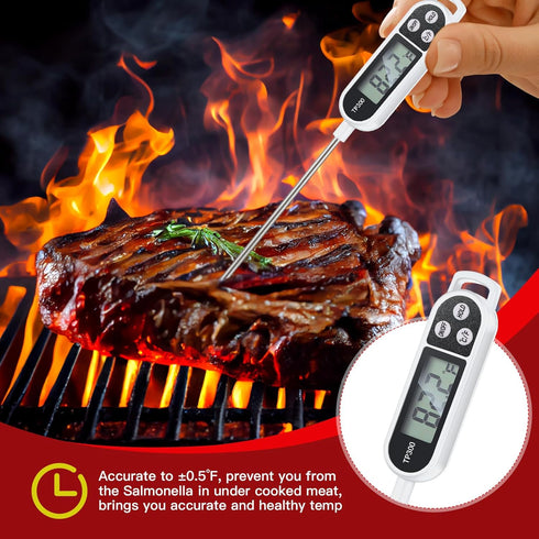 6 Pcs Meat Thermometer Food Thermometer with Probe Water Liquid Instant Read Digital Thermometer Cooking Thermometer Supplies BBQ Kitchen Thermome...
