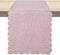 Table Runner 13 x 72 Inches Long, Cotton Linen Farmhouse Scallop Style Pink Table Linen for Kitchen Dining Coffee Table Parties Wedding Home Decor...