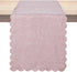 Table Runner 13 x 72 Inches Long, Cotton Linen Farmhouse Scallop Style Pink Table Linen for Kitchen Dining Coffee Table Parties Wedding Home Decor...