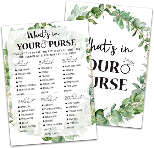 Bridal Shower Game Cards, Tropical Jungle Theme Engagement Party Cards for Wedding, Set of 30 Cards(Leaf011)...