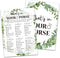 Bridal Shower Game Cards, Tropical Jungle Theme Engagement Party Cards for Wedding, Set of 30 Cards(Leaf011)...