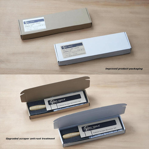 Cabinet Scraper Burnisher with 4 Piece Multi-Shaped Scraper Set 2 Rectangle 1 Curved (Convex and Concave) and 1 Gooseneck Scraper...