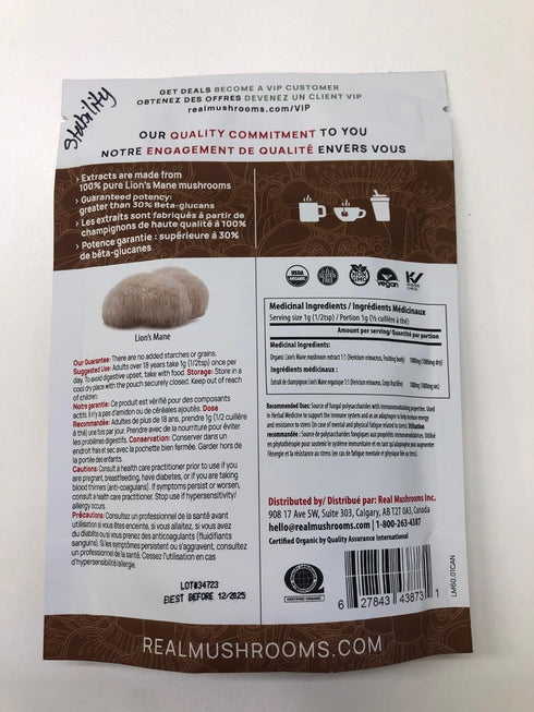 Lion’s Mane Powder - Organic Lions Mane Mushroom Extract with Immunomodulating Properties & Antioxidants - Vegan Mushroom Supplement, 60 Servings...