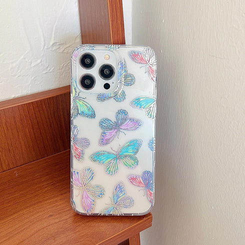 Compatible with iPhone 13 Pro Max Case for Women Girls, Glitter Red Purple Blue Green Colorful Cute Pattern, Slim Fit Hard Clear Protective Phone ...