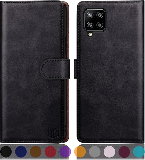 SUANPOT for Samsung Galaxy A42 5G with RFID Blocking Leather Wallet case Credit Card Holder Flip Folio Book Phone case Shockproof Cover Women Men ...