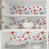 Red Floral Wallpaper Botanical Pomegranate Flower Stick and Peel Wall Paper for Bedroom Laundry Room Removable Self Adhesive Decorative Floral Con...
