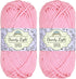 JubileeYarn Dainty Light Yarn - 100g/Skein Worsted Weight Cotton - 103 Marina Pink - 2 Skeins...