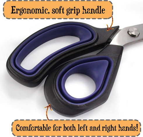 Heavy Duty Titanium Tailor Fabric Shears - 9.5" Black w/Purple - 1 Pair...