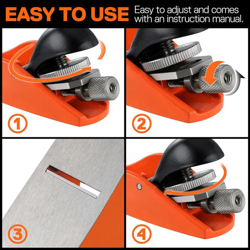 JORGENSEN NO.102 3.5" Mini Wood Planer, Mini Hand Planer for Woodworking, Block Plane, Small Hand Plane for Trimming, Wood Planing, Craft - Wood P...
