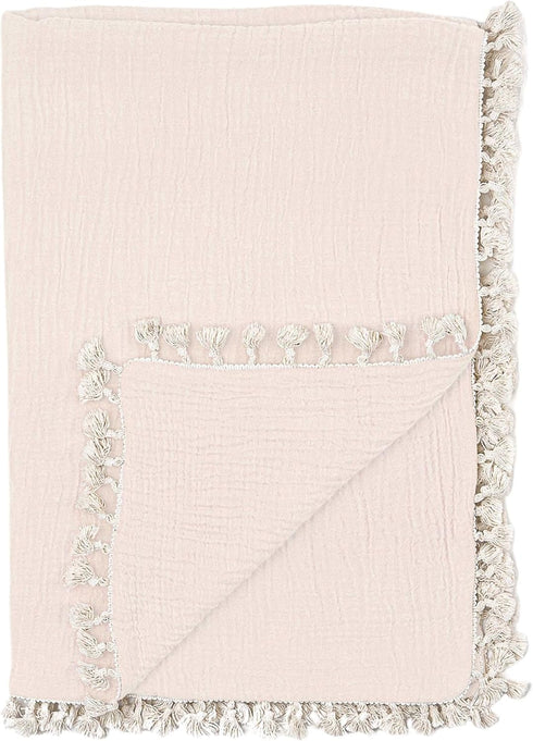 Crane Baby Muslin Swaddle Blanket, Soft Cotton Lightweight Nursery and Stroller Blanket for Baby Boys & Girls, Desert Brown, 30" x 40"...