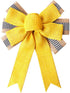 Large Yellow Burlap Spring Wreath Bow Decoration Ribbon Bows Tree Topper Decorative Ornaments for Spring Summer Party Home Decor...