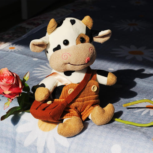 Cow Plush Toy, 12 Inch Soft Stuffed Animal, Children's Plush Toy Doll...