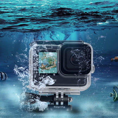 Suptig Waterproof Case Protective Housing Underwater Dive Housing for GoPro hero12 Hero 11 Hero 10 Hero 9 Waterproof 196Ft...