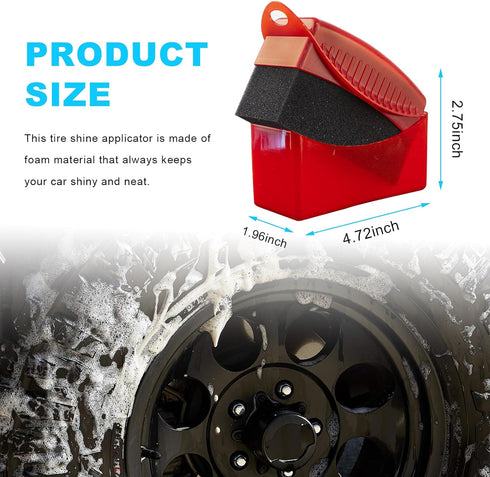 Tire Dressing Applicator, Reusable Car Tire Shine Sponge Applicator Pad with Lid, Durable Foam Auto Wheel Detailing Applicator for Vehicle Waxing ...