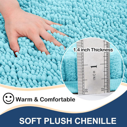 Arotive Luxury Chenille Bathroom Rug Mat, Extra Soft Thick Absorbent Shaggy Bath Rugs, Non-Slip Machine Wash Dry Plush Bath Mats for Bathroom, Sho...