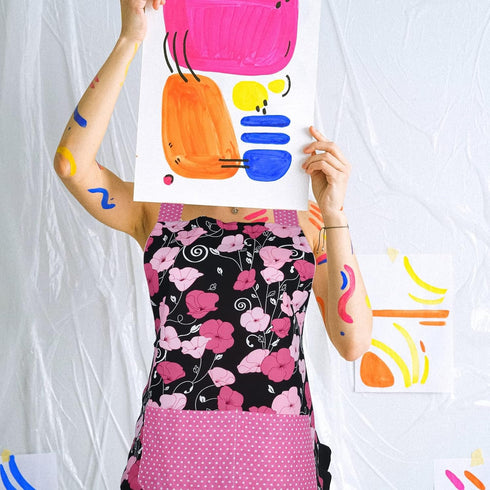 G2PLUS Mothers Aprons for Women with Pockets, Extra Long Ties, Vintage Damask Apron, Perfect for Kitchen Cooking, Baking and Gardening, 29 x 21 - ...