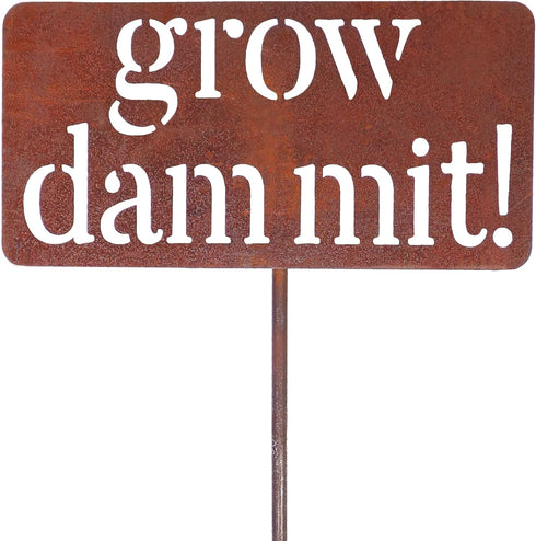 Island Genius Grow Dammit Funny Garden Décor Sign Gardening Gifts for Women and Men Who Love Plants, Alloy Steel...