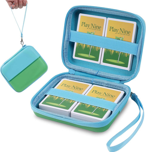 tombert Carrying case for PTCG Trading Cards, Hard-Shell Storage Box fits Magic MTG Cards and PTCG, Holds 300+ Cards (Blue &Green)...