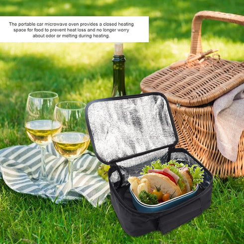 Portable Car Microwave, 12V 90W Car Food Warmer Electric Oven Fast Heating Picnic Box for Reheating & Food Cooking, Fast Heating Food Warmer for T...