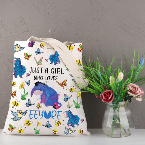 PLITI Eeyore Tote Bag Eeyore Fan Gift Cartoon Character Lover Gift Just A Who Loves Eeyore Shoulder Bag...