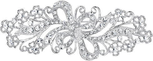 EVER FAITH Wedding Filigree Bowknot Brooch Clear Austrian Crystal for Women...