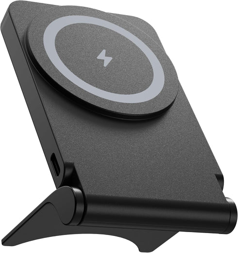 Magnetic Power Bank 5000mAh Wireless Portable Charger with Foldable Stand for Mag-Safe Battery Pack Compatible with iPhone 14/13/12 Mini/Pro/Pro M...
