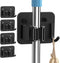 4 Pack Broom Holder Wall Mount Stainless Steel Mop Hanger - Home Laundry Room, Kitchen, Closet, Garage Organization and Storage Heavy Duty Utility...