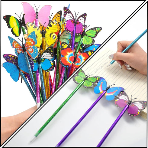 18 Pcs Butterfly Party Favor Pens, Novelty Pens for Women Teacher Girls Kids, Cute Butterfly Pens Bulk, Fancy Back to School Office Home Writing S...