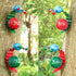 Metal Garden Decor Cute Snail Yard Art Outdoor Lawn Patio Ornament Fence Decorations for Outside - Set of 2(Red,Green)...
