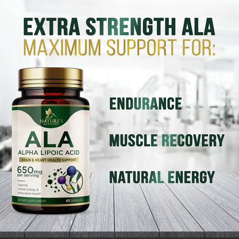 Alpha Lipoic Acid 600mg Plus - Pure ALA Supplement Non-GMO & Gluten Free, Supports Cellular Energy & Antioxidant Health, Extra Strength Lipoic Aci...