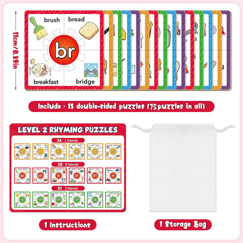 Phonics Puzzle Games, Spelling Games, Phonics Flash Cards, Sight Word Flash Cards for Toddlers, Learning Educational Toys, Kids Preschool Learning...