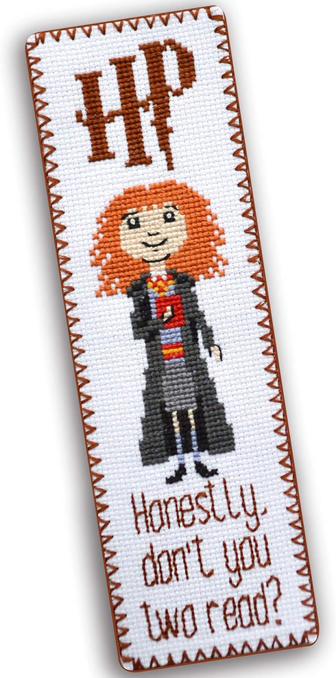 Cross Stitch Kit of Bookmark - Hermione Quote 'Honestly Don't You Two Read?'...