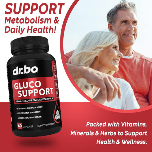Gluco Support Supplement Capsules - Boost Metabolism Supplements, Vitamin Herbal Formula Pill - Ultra Balance Optimizer Vitamins, Chromium, Cinnam...