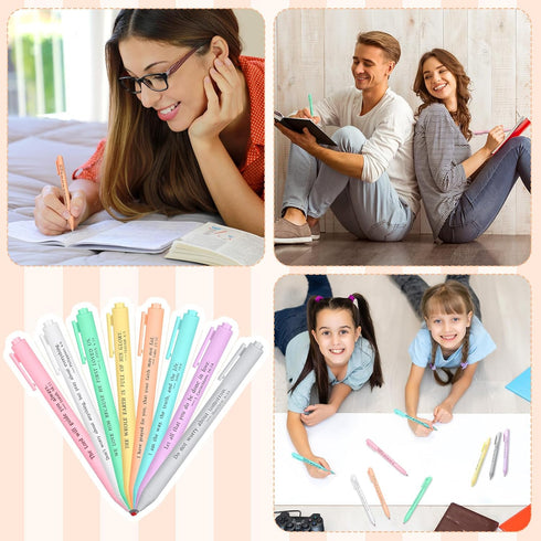 50 Pcs Pastel Christian Pens Bible Verses Retractable Gel Pens Pastel Pens with Inspirational Bible Verse Christian Gifts Bulk Pastel for Student ...