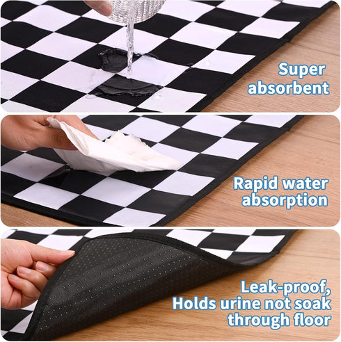 Washable Puppy Pee Pad for Dogs & Pets Cat Guinea Pig Rabbit, 36x24” 4-Layer Reusable Non-Slip Dog Mat for Potty Training Whelping Food, Puppies E...