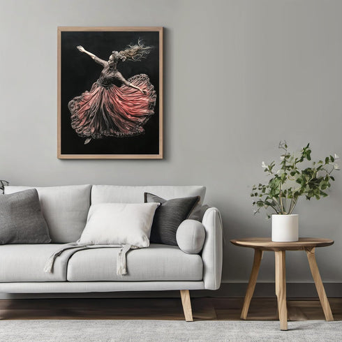 Posterizer 1 pcs-art of a woman with wavy dress floating -2-Fantasy & Fiction Art Gift for Men Women Entrepreneur Teens Decor for Home & Office-...