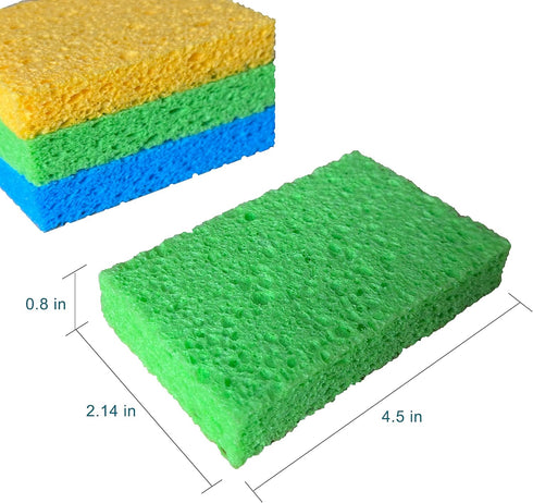 36 Pk Pop-Up Compressed Cellulose Sponges, Heavy Duty Scrub Kitchen Sponge, Clean Tough Messes Without Scratching Eco Friendly Reusable Compostabl...