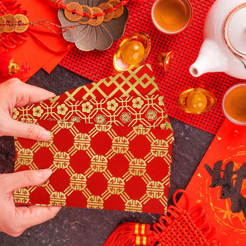 60 Pieces Chinese New Year Red Envelopes 2024 Chinese Red Packets Hong Bao Gift Spring Festival Lucky Money Envelopes 6 Designs 3.5 x 6.7 Inches(M...