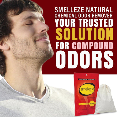 SMELLEZE Reusable Chemical Odor Eliminator Deodorizer Pouch, Chemical Smell Remover for Houses, Furniture, Cars, Offices, Businesses & Products, 1...