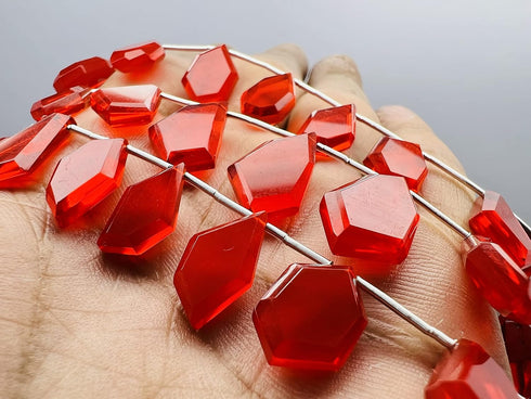 1 Strand Coral Quartz 10 Pcs Beads Size 4X14-5X20Mm Fancy Shape Cut Faceted Beads For Jewellery Making, Beading & Craft Supplies Kcrafts-Rk_K04...