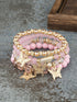 Bohemian Crystal Beaded Butterfly Pendant Bracelets Set Gold Beaded Stackable Stretch Bracelet Handmade Multilayer Colorful Charm Jewelry...
