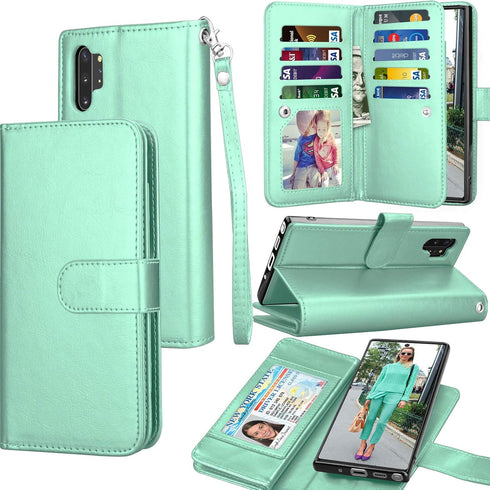 Galaxy Note 10 Plus Case, Luxury Wallet Case with Credit Card Slots, PU Leather Cover & Kickstand - Samsung Note10+ (Turquoise)...