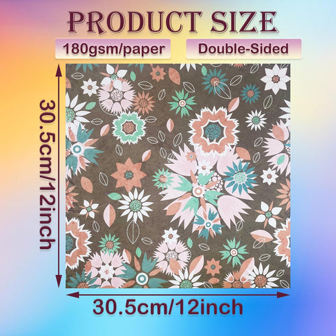 Double-Sided Scrapbook Paper 12x12 Card Stock, Floral Patterned Scrapbooking Pack, Heavyweight Premium Printed Background, Theme Cardmaking Decor ...