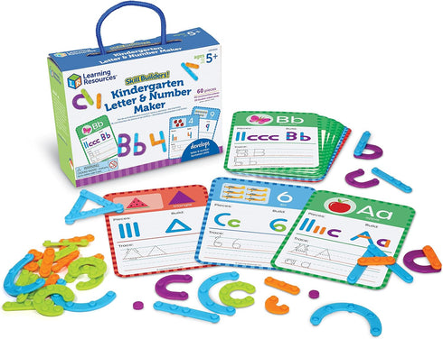 Learning Resources Skill Builders! Kindergarten Letter & Number Maker, Educational Indoor Games, Preschool Alphabet, Toddler, Brain Toys,Back to S...