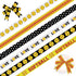 6 Rolls 18 Yards Softball Ribbons, 3/8" Black White Dot Grosgrain Ribbons Sport Yellow Red Ball Ribbons Wrapping Craft Ribbons for Sport Team Deco...